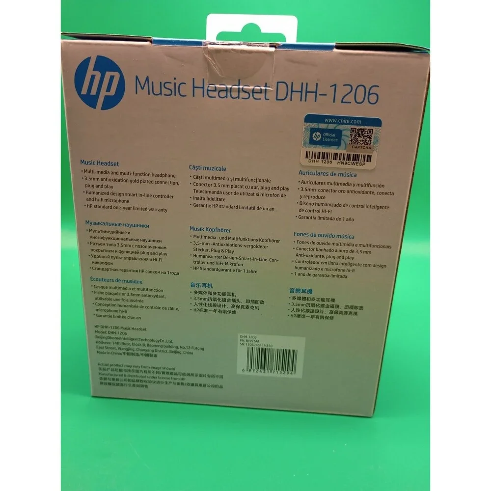 HP music Headset DHH - 1206 With Mic, Audio Jack And They're Adjustable